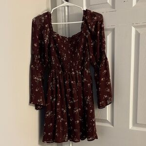 As U Wish Burgundy Floral Dress